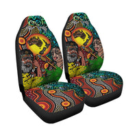 Australia Aboriginal Kangaroo Combine New Zealand Maori Kiwi Bird Car Seat Covers - LT2 - Polynesian Pride