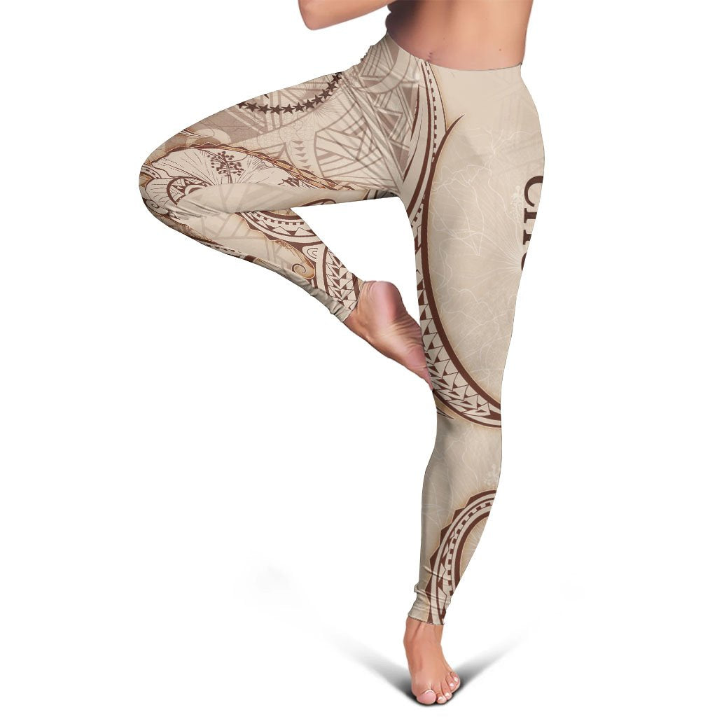 Chuuk Leggings - Hibiscus Flowers Vintage Style - Polynesian Pride