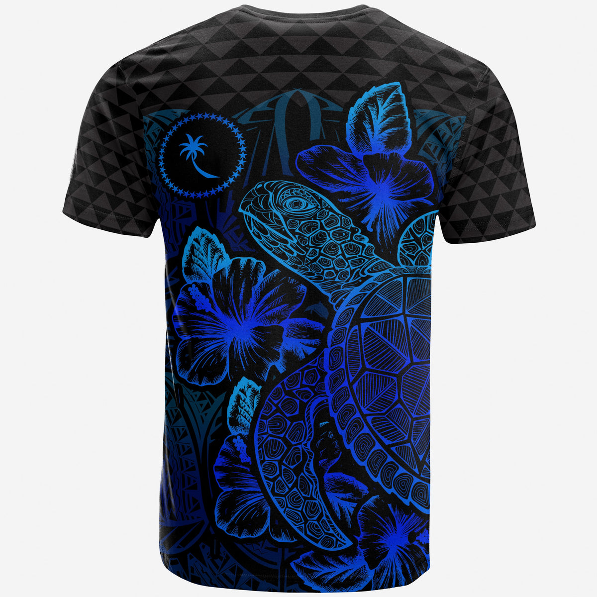 Chuuk T Shirt Chuuk Flag Turtle Hibiscus Blue Kid Style LT9 - Polynesian Pride