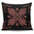 Hawaiian Quilt Maui Plant And Hibiscus Pattern Pillow Covers - Coral Black - AH One Size Coral - Polynesian Pride