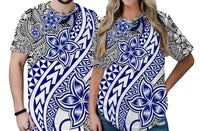 Traditional Polynesian Tribal Tattoo Retro Couple T Shirt Blue LT9 - Polynesian Pride