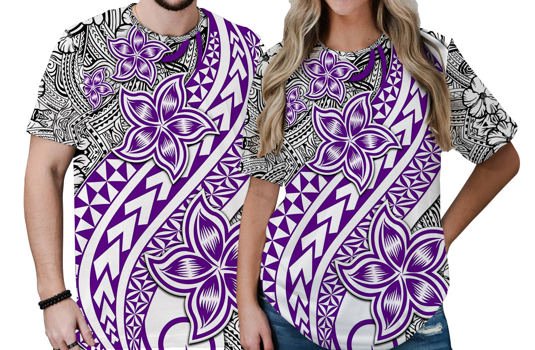 Traditional Polynesian Tribal Tattoo Retro Couple T Shirt Purple LT9 - Polynesian Pride