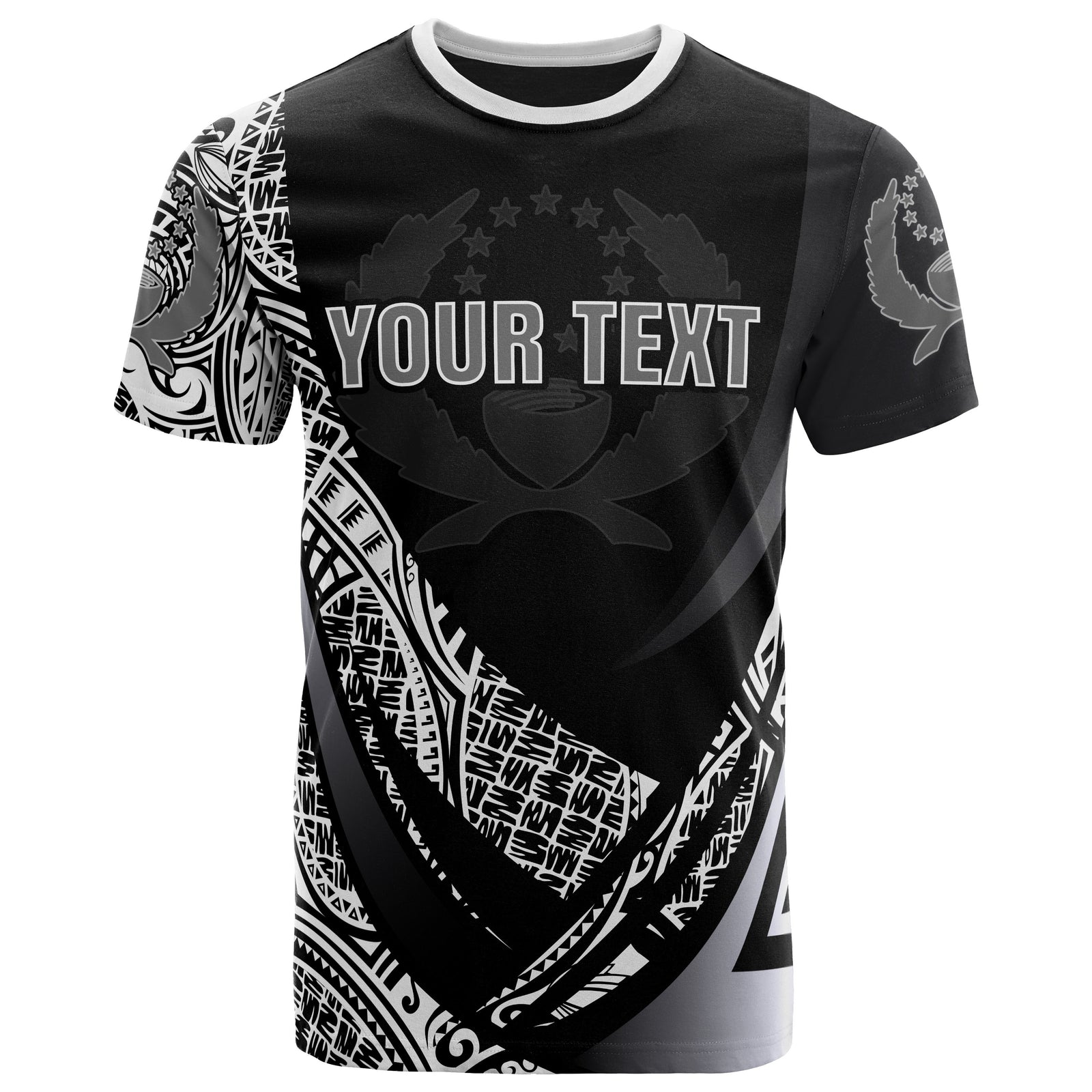 Pohnpei State Custom T Shirt Polynesian Patterns Sport Style Unisex Black - Polynesian Pride