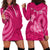 Breast Cancer Awareness Hoodie Dress Hibiscus Polynesian No One Fights Alone LT13 Pink - Polynesian Pride