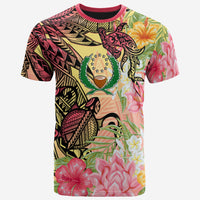 Pohnpei State T Shirt Flowers Tropical With Sea Animals Unisex Pink - Polynesian Pride