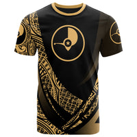Yap State T Shirt Gold Polynesian Patterns Sport Style Unisex Black - Polynesian Pride