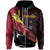 Papua New Guinea Zip Hoodie Kokopo PNG Flag of Silk Style Unisex Black - Polynesian Pride