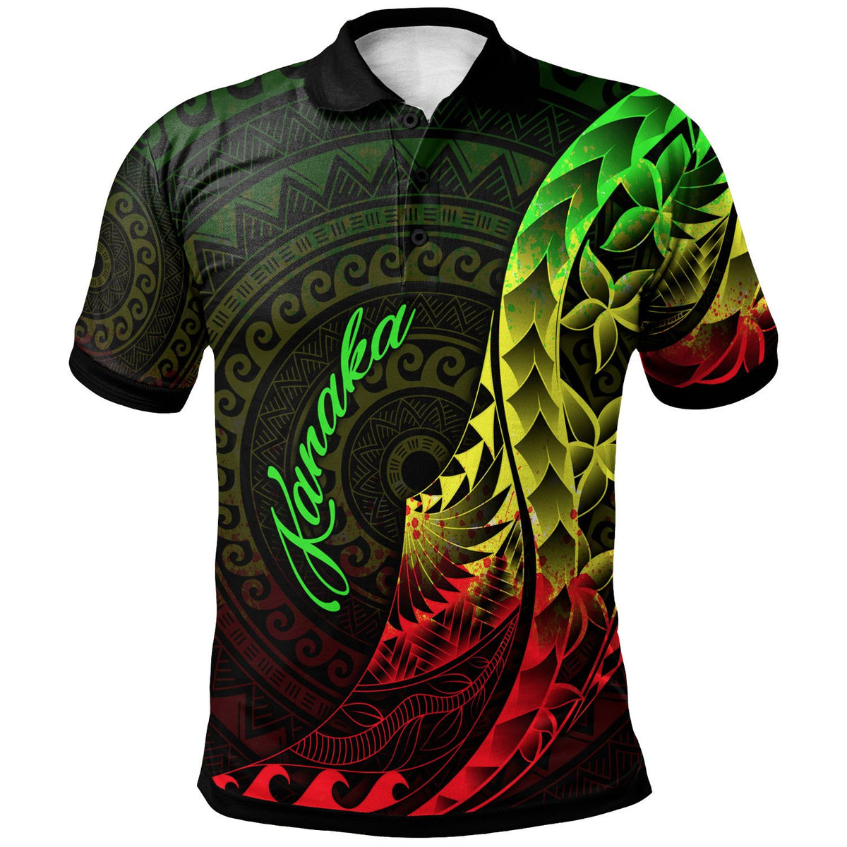 Kanaka Maoli Polo Shirt Polynesian Pattern Style Reggae Color Unisex Reggae - Polynesian Pride