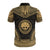 Federated States of Micronesia Custom Polo Shirt FSM Seal Polynesian Chief Tattoo Gold Version - Polynesian Pride