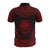 Federated States of Micronesia Custom Polo Shirt FSM Seal Polynesian Chief Tattoo Red Version - Polynesian Pride