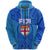 Blue Zip Hoodie Fiji Rugby Polynesian Waves Style Unisex Blue - Polynesian Pride