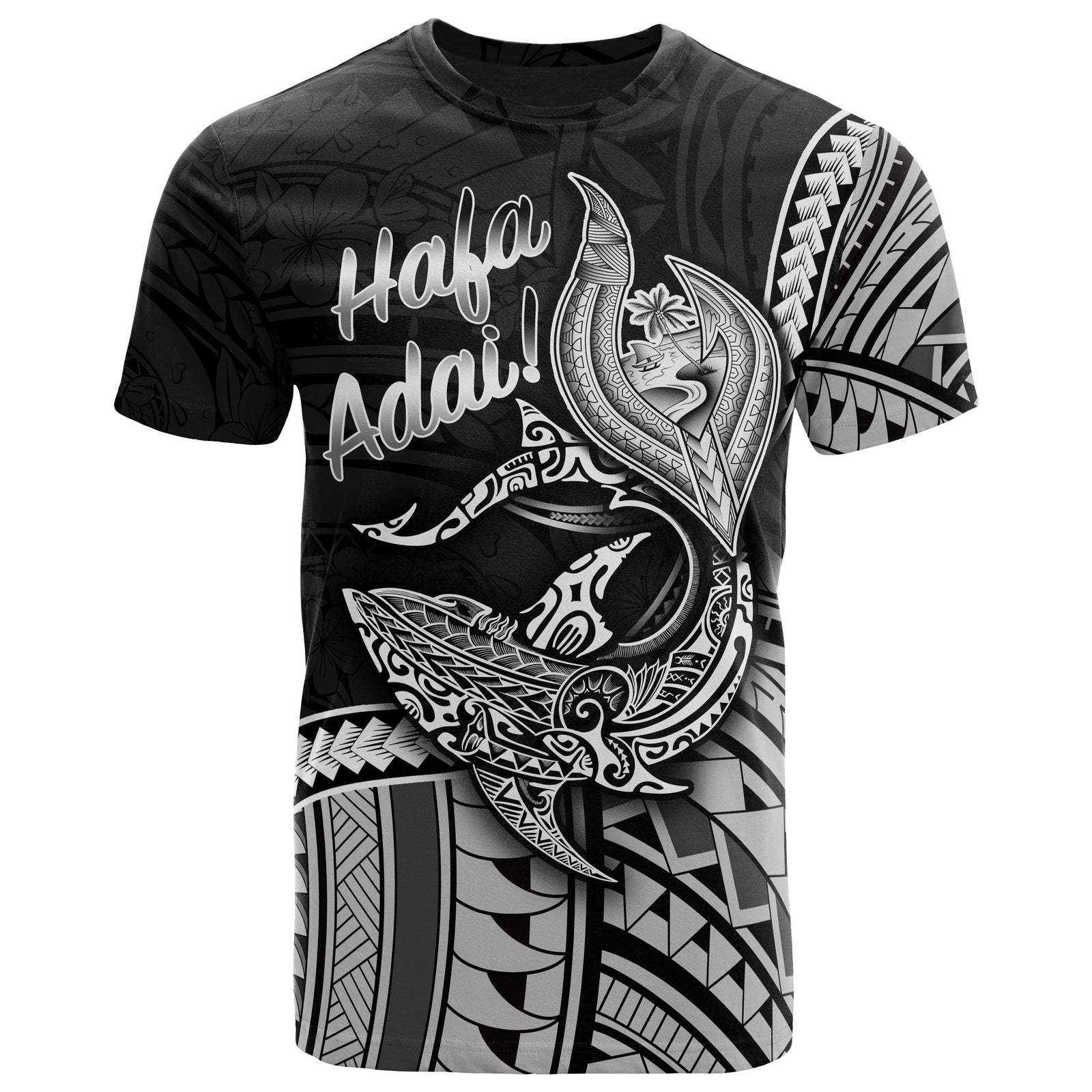 Guam T Shirt Hafa Adai Polynesian Patterns Unisex Black - Polynesian Pride