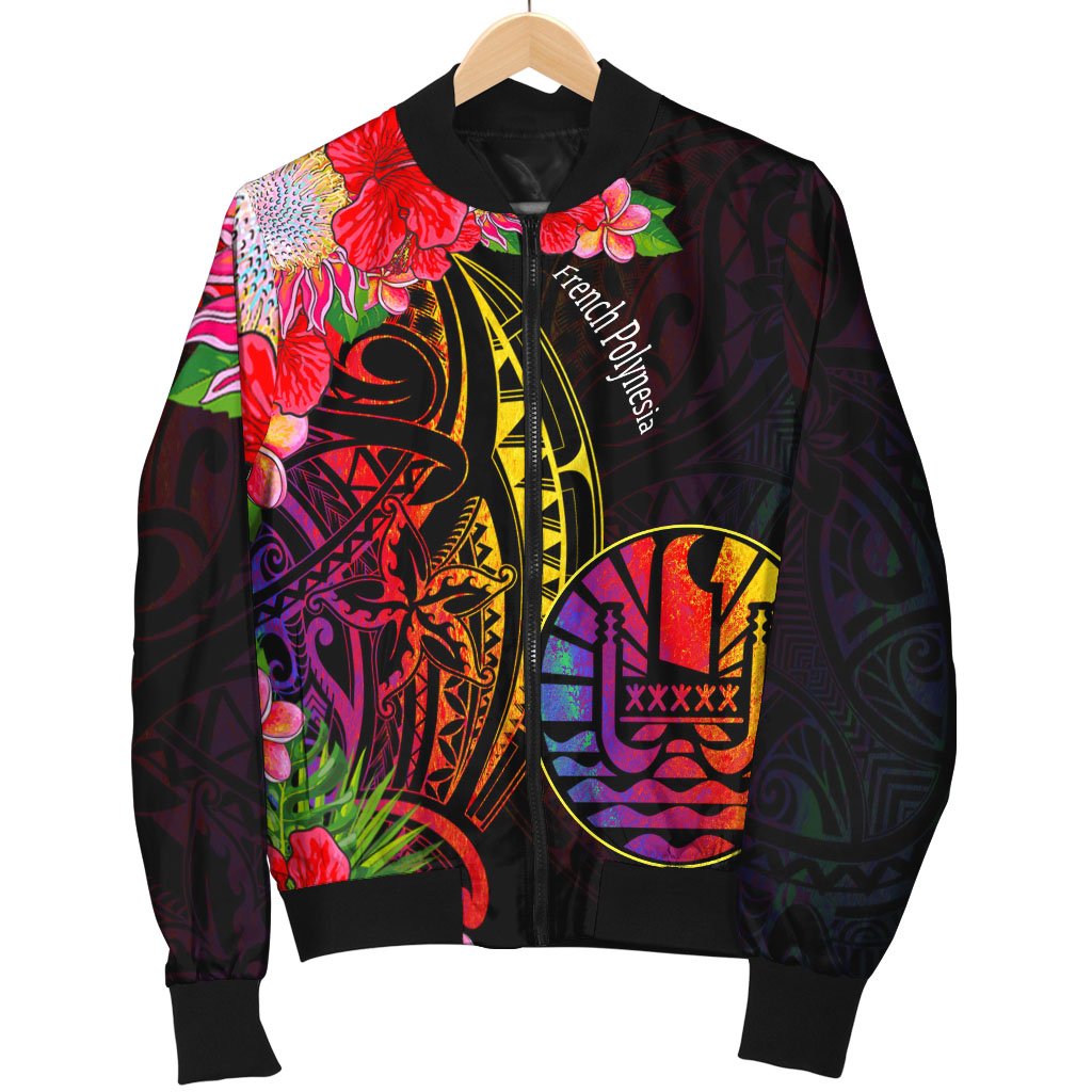 French Polynesia Men's Bomber Jacket - Tropical Hippie Style - Polynesian Pride