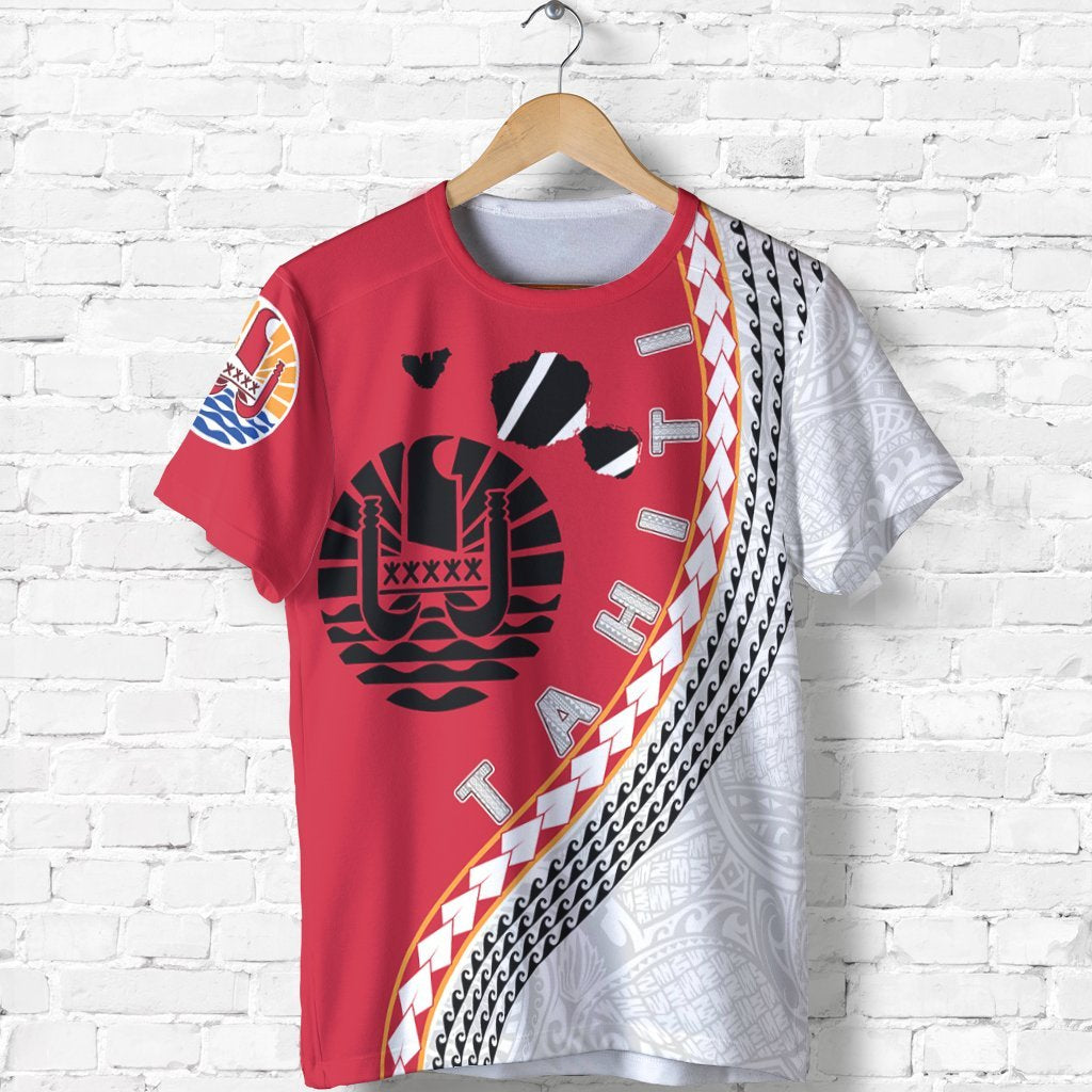 Tahiti T Shirt Tahiti Flag Map Generation Iv K6 Unisex Red - Polynesian Pride