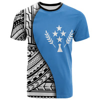 Kosrae T shirt Coat Of Arm and Polynesian Patterns Unisex Blue - Polynesian Pride