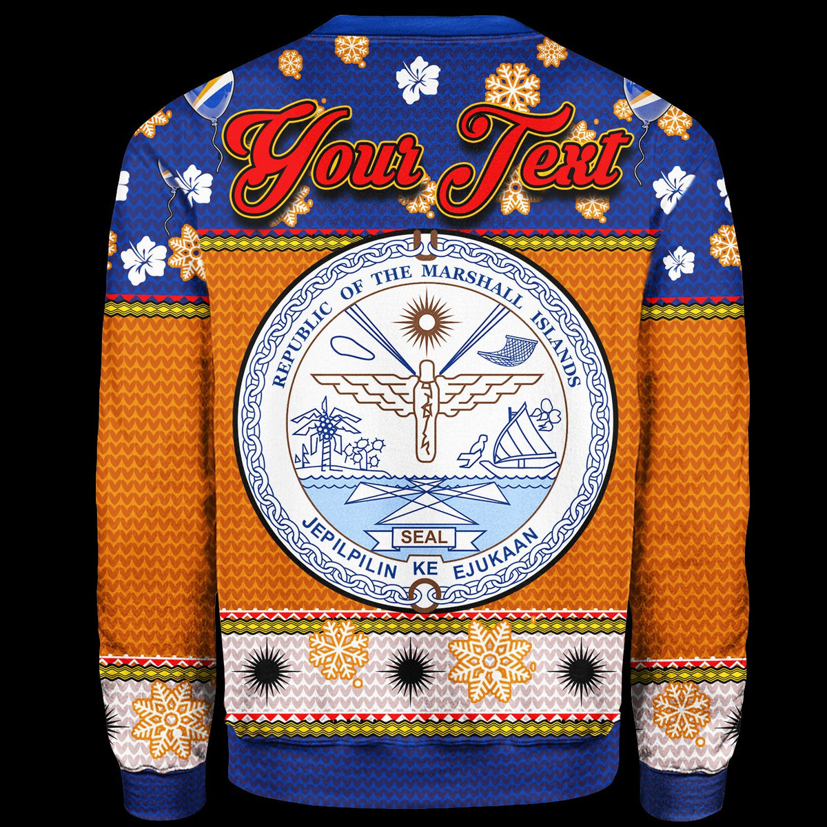 Marshall Islands Custom Personalised Christmas Sweater - Santa Claus Polynesian Tattoo - Polynesian Pride