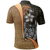 American Samoa Polo Shirt Gold Turtle with Hook - Polynesian Pride