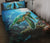 Hawaii Turtle Coral Quilt Bed Set - Green Sea - AH Blue - Polynesian Pride