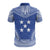 Gambier Islands Custom Polo Shirt Gambier Islands Flag Polynesian Chief Tattoo Blue Version - Polynesian Pride