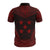 Gambier Islands Custom Polo Shirt Gambier Islands Flag Polynesian Chief Tattoo Red Version - Polynesian Pride