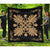 Hawaiian Quilt Maui Plant And Hibiscus Premium Quilt - Gold Black - AH Gold - Polynesian Pride