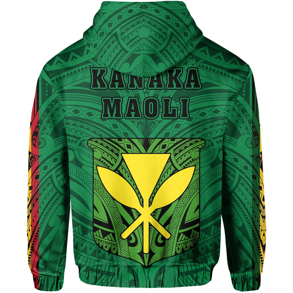 Polynesian Kanaka Flag Kanaka Maoli Hawaii Hoodie Green - Polynesian Pride