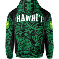 Polynesian Kanaka Maoli Hawaii Zip Hoodie Green Gel Style - Polynesian Pride