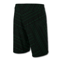 Hawaii Kakau Polynesian Kanaka Map Board Shorts - Green - Polynesian Pride