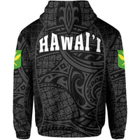 Polynesian Kanaka Maoli Hawaii Zip Hoodie Grey Gel Style - Polynesian Pride