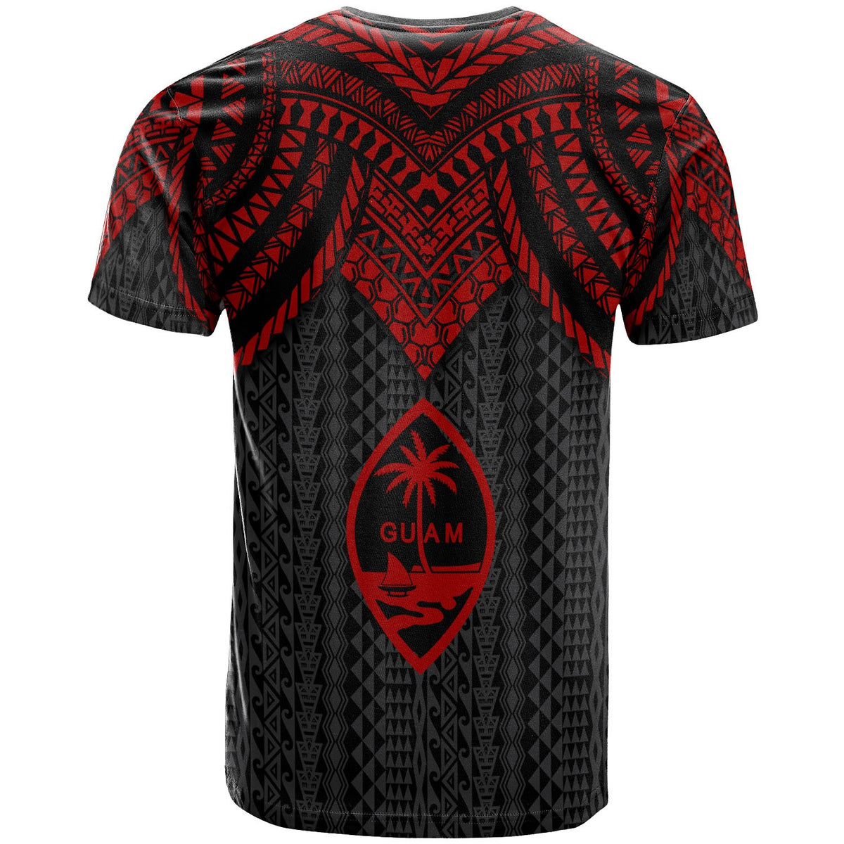 Guam T Shirt Polynesian Armor Style Red - Polynesian Pride