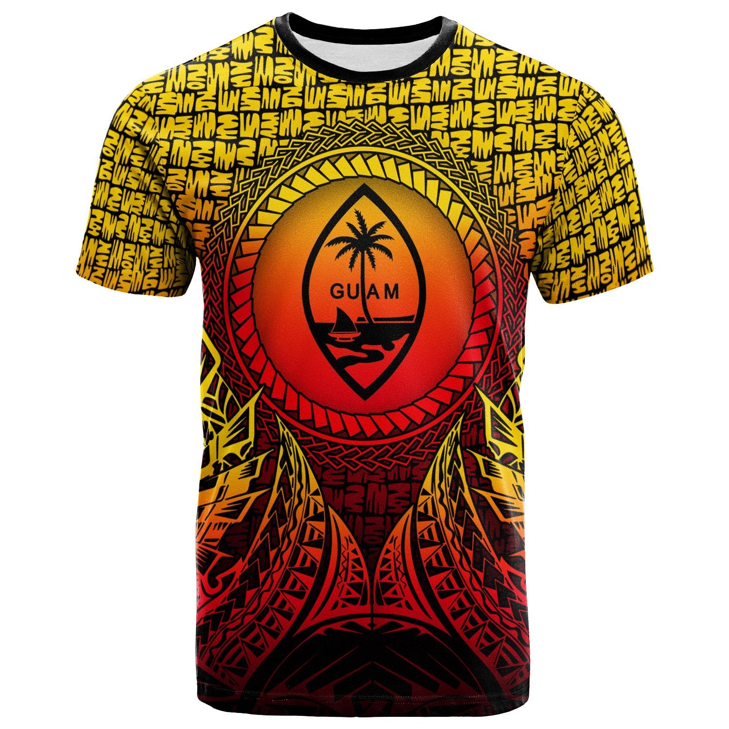 Guam T Shirt Circle Pattern Yellow Unisex Yellow - Polynesian Pride