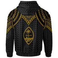 Guam Zip up Hoodie Polynesian Armor Style Gold - Polynesian Pride
