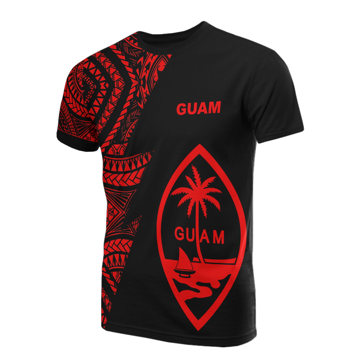 Guam T Shirt Micronesian Pattern Red Flash Style Unisex Red - Polynesian Pride