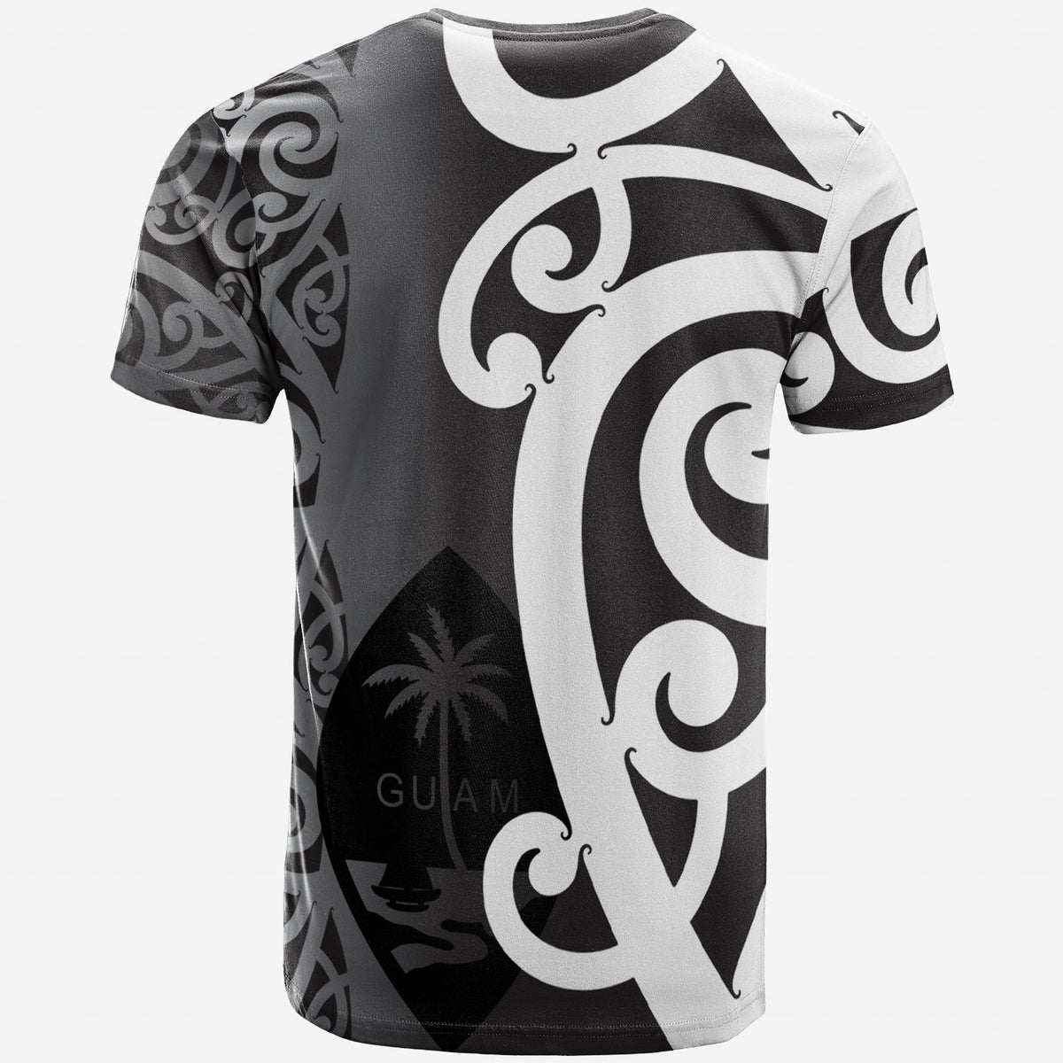 Guam T Shirt Micronesian Maori Pattern Style White - Polynesian Pride