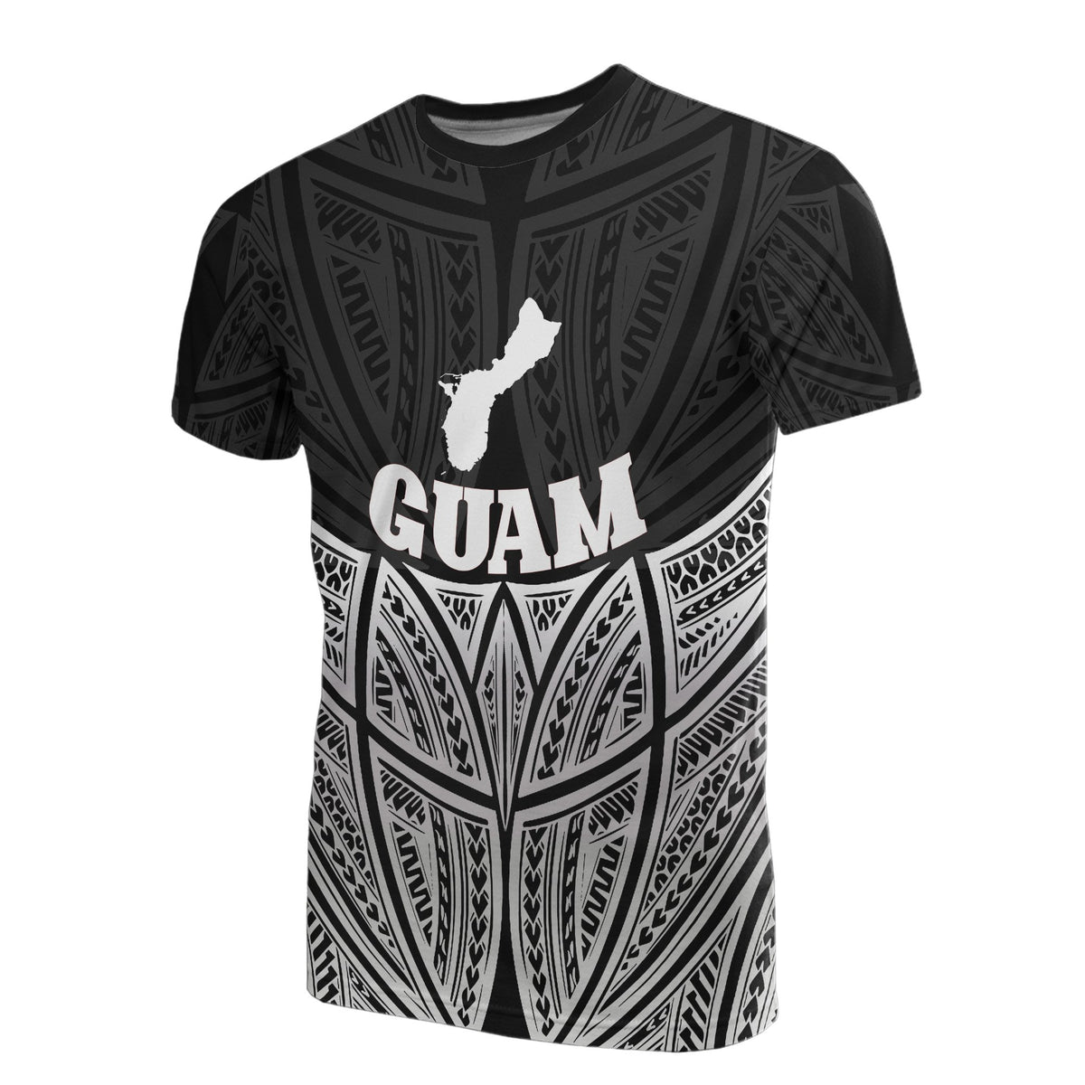 Guam Polynesian T Shirt Black Pride Map and Seal Unisex Black - Polynesian Pride