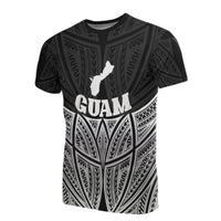 Guam Polynesian T Shirt Black Pride Map and Seal Unisex Black - Polynesian Pride
