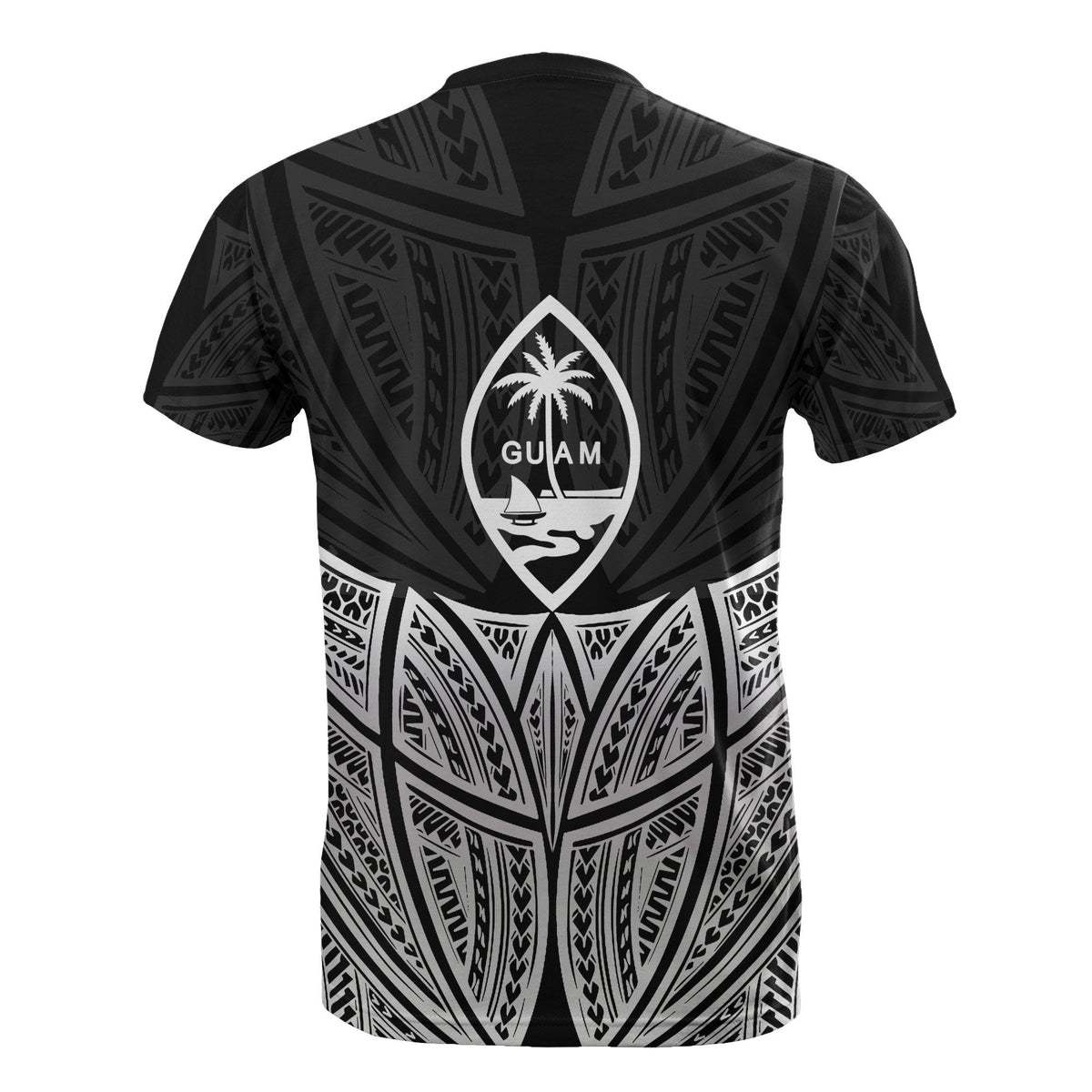 Guam Polynesian T Shirt Black Pride Map and Seal - Polynesian Pride
