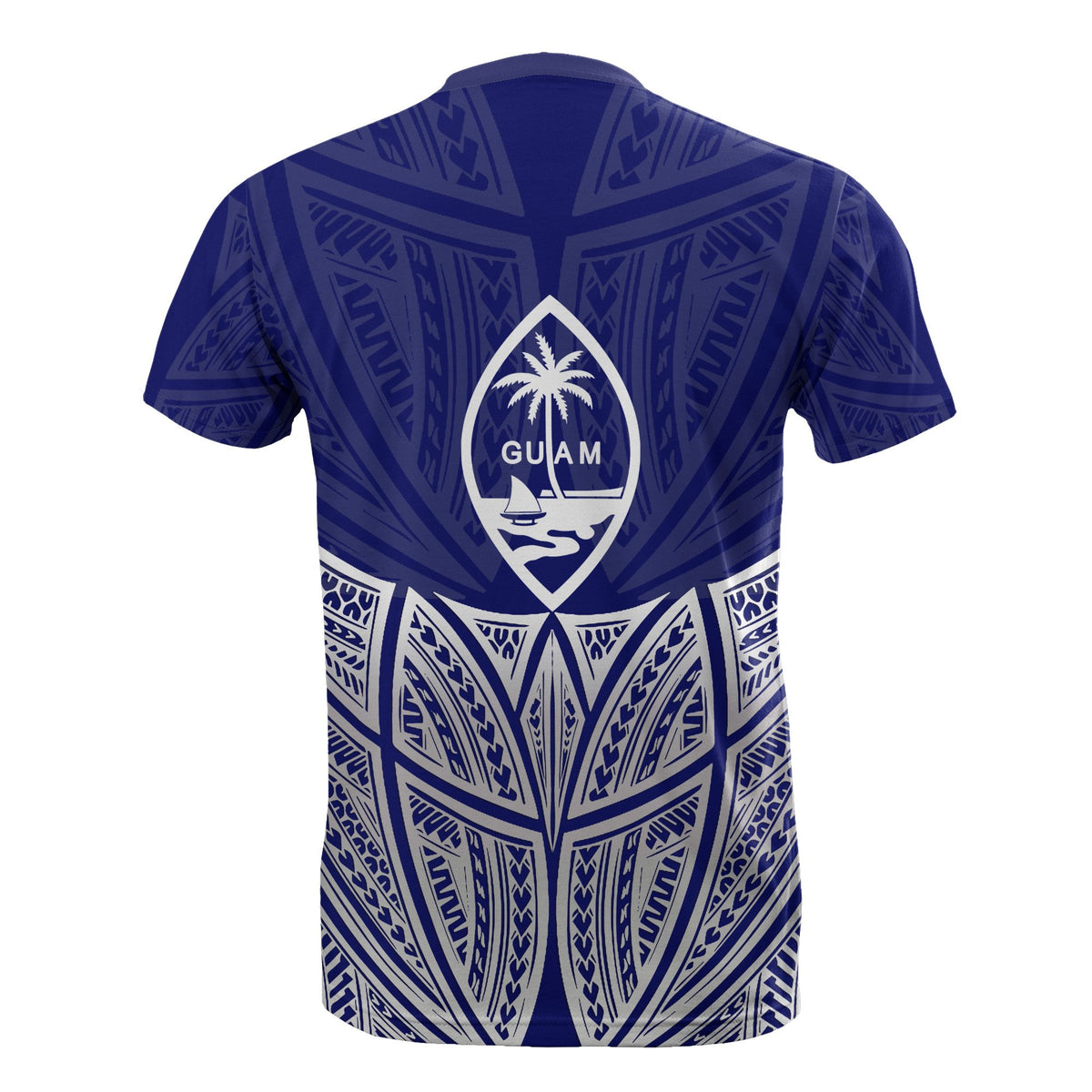 Guam Polynesian T Shirt Blue Pride Map and Seal - Polynesian Pride