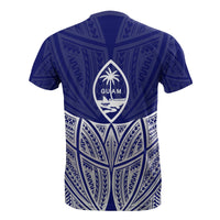 Guam Polynesian T Shirt Blue Pride Map and Seal - Polynesian Pride