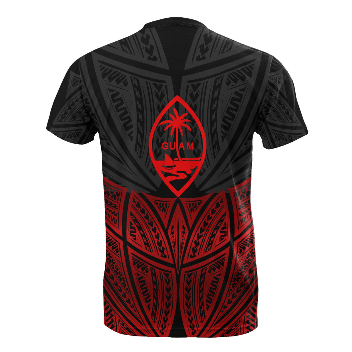Guam Polynesian T Shirt Red Black Pride Map and Seal - Polynesian Pride