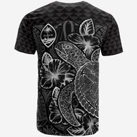 Guam T Shirt Guam Coat of Arms Turtle Hibiscus Black - Polynesian Pride