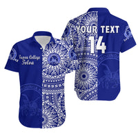 (Custom Text And Number) Matching Outfits For Couples Tonga Tupou College Toloa Combo Dress And Hawaiian Shirt Class Of Year Tongan Ngatu Pattern LT14 - Polynesian Pride