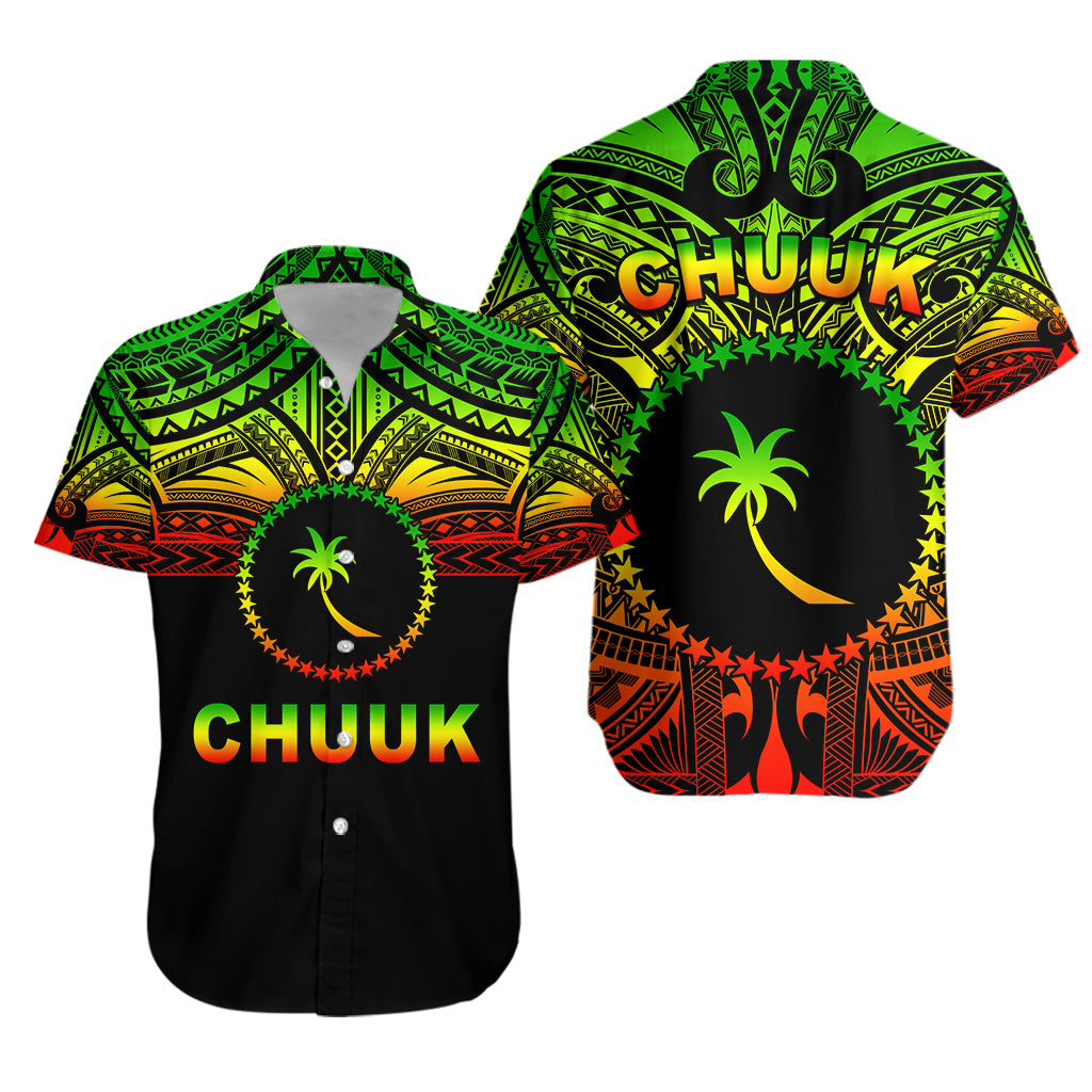 Chuuk Flag Hawaiian Shirt Micronesia Style Reggae LT13 Unisex Reggae - Polynesian Pride