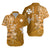 (Custom Personalised) Wallis et Futuna Hawaiian Shirt Polynesia Gold Sea Turtle and Flowers LT13 Unisex Gold - Polynesian Pride