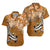 (Custom Personalised) Hawaii Hawaiian Shirt Polynesia Gold Sea Turtle Honu and Hammerhead Shark LT13 Unisex Gold - Polynesian Pride