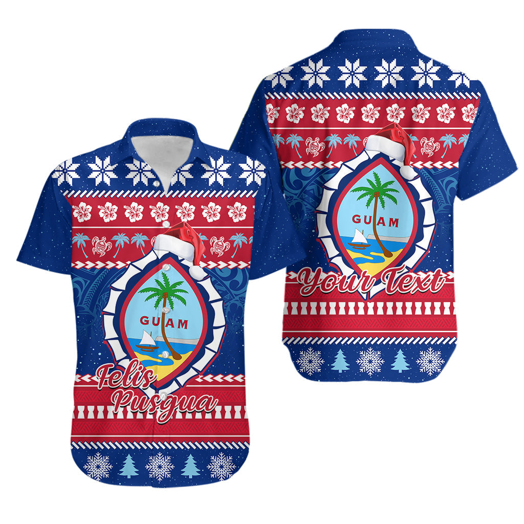 Custom Christmas Guam Matching Hawaiian Shirt and Dress Guaman Seal Polynesian Felis Pusgua LT14 - Polynesian Pride