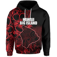 Custom Hawaiian Islands Hoodie The Big Island LT6 Unisex Red - Polynesian Pride