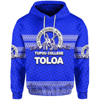 Custom Tonga Tupou College Toloa Hoodie Unisex Blue - Polynesian Pride
