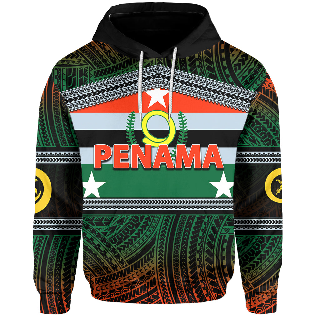 Custom Penama Province Hoodie of Vanuatu Polynesian Patterns LT6 Red - Polynesian Pride