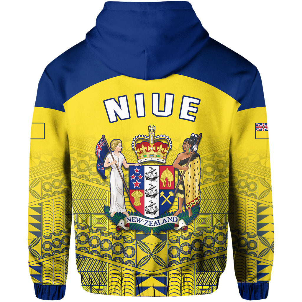 Custom Niue Hoodie Rock of Polynesia (Golden) LT13 - Polynesian Pride